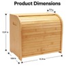 Thalomely Bread Box for Kitchen Countertop, Double Layer Bamboo Bread