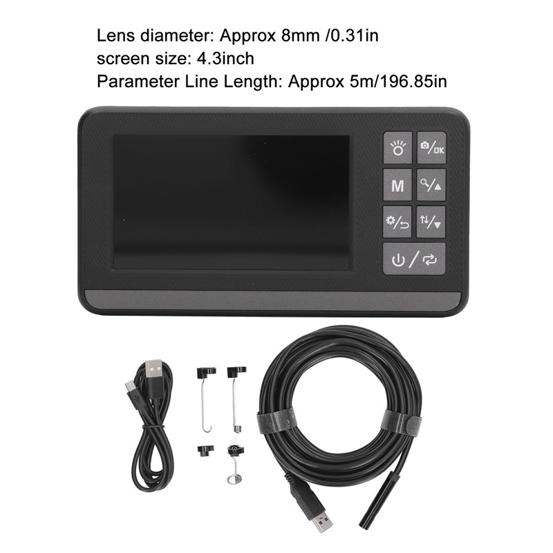 Endoscope 4.3Inch Screen 1080P HD Single Lens Borescope IP67 Waterproof