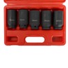 wangtney 5Pcs 1/2" Drive Deep Impact Socket Set 12 Point