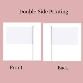 30 Pack DIY Hand Waving Flags and Banners Pennant Decoration for Game Parade Sport Events, Festival Party Handheld Flags with Plastic Stick 14 * 21cm with Gold Ball