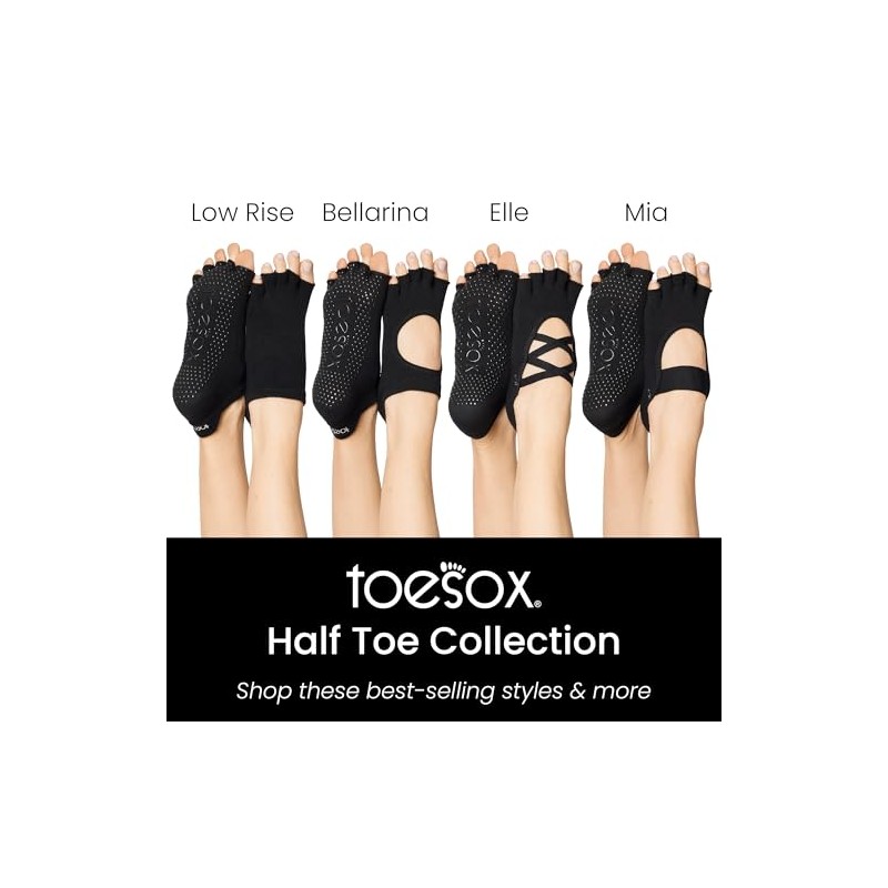 Grip Half Toe Elle 3 Pack Black Medium