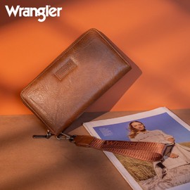 Wrangler Womens Wallet Wristlet Long Purse Designer Clutch Large Capacity Credit Card Holder Gifts for Women