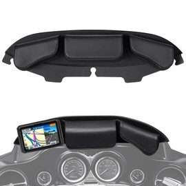 Benlari Windshield Bag, 3 Pocket Batwing Fairing Windshield Bag, Waterproof Motorcycle Windscreen Bag Fit For Harley Touring Electra Glide, Street Glide FLHX FLH, Trike Models 1996-2013