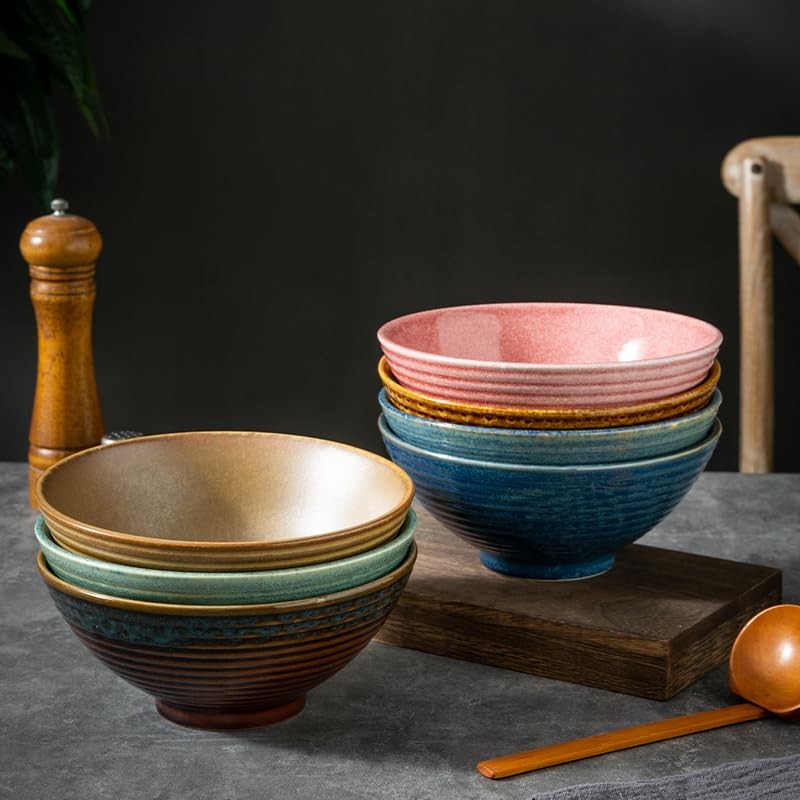 Ceraozmus Ceramic Ramen Bowl Set - Set of 8, 2