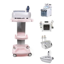Salon Roller Trolley Beauty Instrument Cart Aluminum Alloy with Wheel Hair Salon,Large Capacity Salon Rolling Cart,Beauty Cart for Salon (Pink)