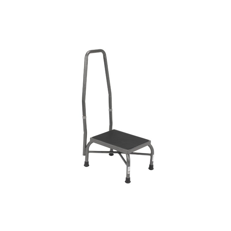 Drive Medical 13062-1SV Bariatric Heavy Duty Step Stool with Handrail,