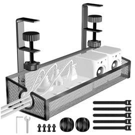 Bncxdc Cable Duct Desk, No Drill Cable Management Desk, Cable Management Under Desk, Desk Cable Duct for Office and Home