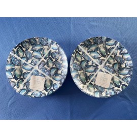 Sigrid Olsen New Set of 8 - Sigrid Olsen OYSTER 11” Dinner Plates Melamine Blue White