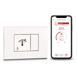 VEMER VE796000 OIKOS WiFi Flush-Mounted Thermostat with 2 Modules, Smart Thermostat with App, Compatible with Alexa and Google Home, Weekly Programming, Power Supply 230 V, White