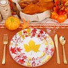 KIRE 150PCS Thanksgiving Plates Dinnerware Maple Leaves - Plastic Thanksgiving