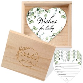50 Pieces Botanical Baby Shower Advice Cards 1 Pack Baby Shower Keepsake Box Wooden Newborn Baby Box Organizer Best Wishes Baby Prediction Cards Baby Advice Cards for Baby Cards for Baby Shower Favors