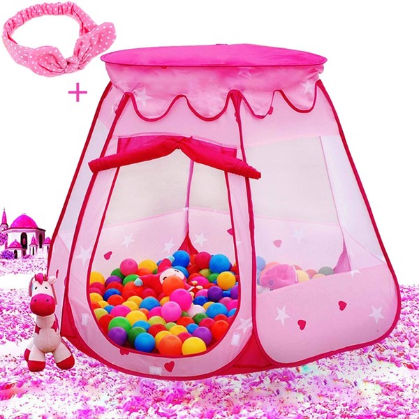 Le Papillon Pink Princess Tent Toys for 1 Year Old Girl Gifts Ball Pit for 1st Birthday Girl Gift Toddler Girl Easy Pop Up&Fold Up Indoor & Outdoor Use(Balls Not Included)