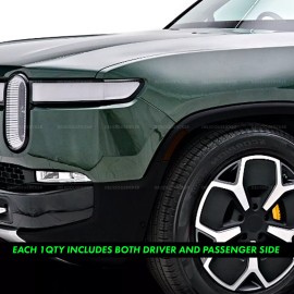 Deliciousticker Fits 2022-2025 Rivian R1S Front  Side Markers SMOKE Decals Tint Vinyl Ppf