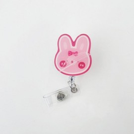 Employee ID Reel Holder Nurse Name Tag Reel Clip Access Card Holder Character Pink Bear 10ea