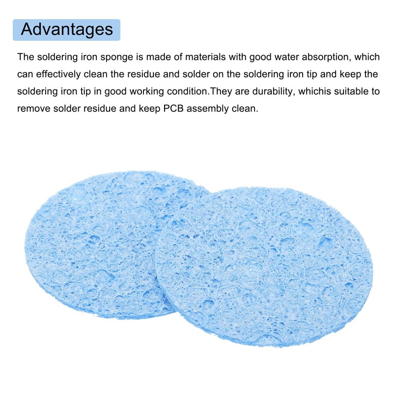 QUARKZMAN Pack of 15 Soldering Sponge 5 cm Round Blue