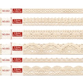 Jamsinmu Lace Ribbon 27 m Vintage Style Lace Ribbon for Bridal Wedding Decoration Christmas Package Scrapbooking Gift Box Beige 01