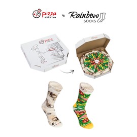 Rainbow Socks - Damen Herren Pizza Socken Box Italienische - 4 Paar - Größen 41-46