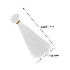 SHINEOFI 6 Pcs Straight Synthetic Doll Hair Wig Extensions for Crafts Easy to Replace DIY Hair Material Soft High Temperature for Costume Parties and Doll Making