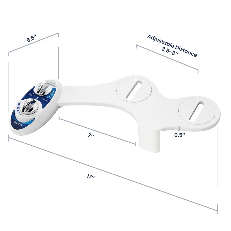 LUXE Bidet NEO 185 - Dual Nozzle, Self-Cleaning, Non-Electric Bidet