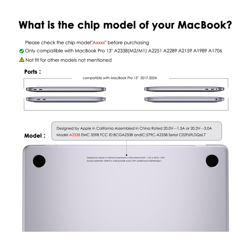 eleger Anti-cracking Case compatible with MacBook Pro 13 inch M2/M1