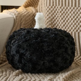 ZCNYCLAM Pumpkin Pillow, Fall Decorative Pillows for Couch, Pumpkin Plush Throw Pillows for Bed (Black, 8.6 Inches)