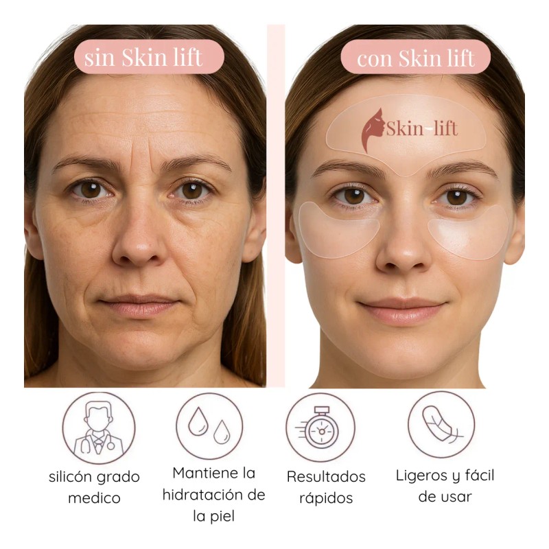 🔥 Parches antiedad de silicona skin lift reutilizables día y