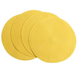 SHACOS Juego de 4 Manteles Individuales Redondos Trenzados Lavables para Mesa de Cocina, Tapetes Individuales, Carpetas, Manteles de Mesa para Decoración de Mesa de Comedor en Casa, Boda, Fiesta