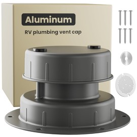 Aluminum RV Roof Vent Cover- Metal Replacement for Plastic Sewer Plumbing Caps, Exterior Accessories for Trailers, Campers, and Motorhomes- Gray