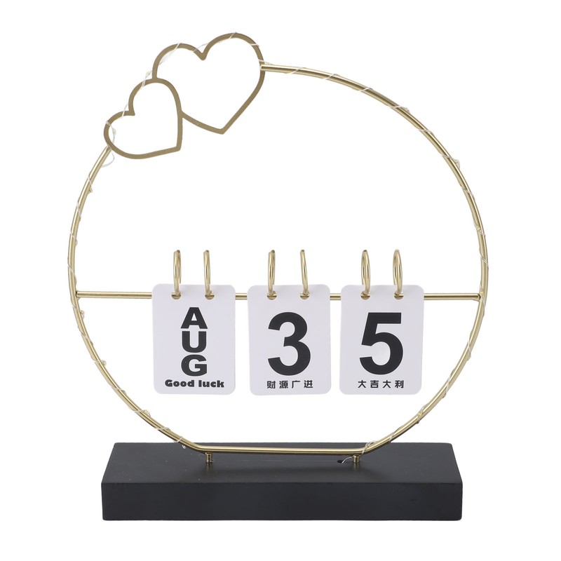 Perpetual Flip Calendar with LED Light Durable Construction Metal Art