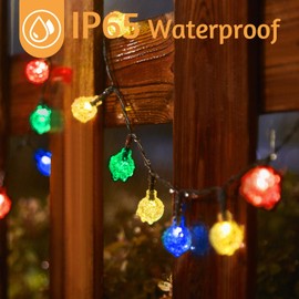 Selarlyt 2 Pack 120 LED Solar String Lights Outdoor Waterproof, 72 FT Crystal Globe Lights with 8 Lighting Modes, Solar Powered Light Outdoor for Garden Wedding Party Decor