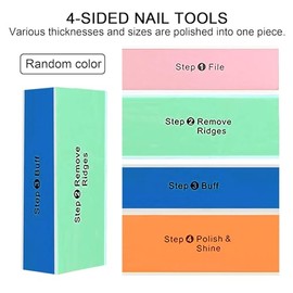Soft 'N Style 4 Way Shiny Block / 4 Step Buffing Block Shine Nail Buffer (3pcs)