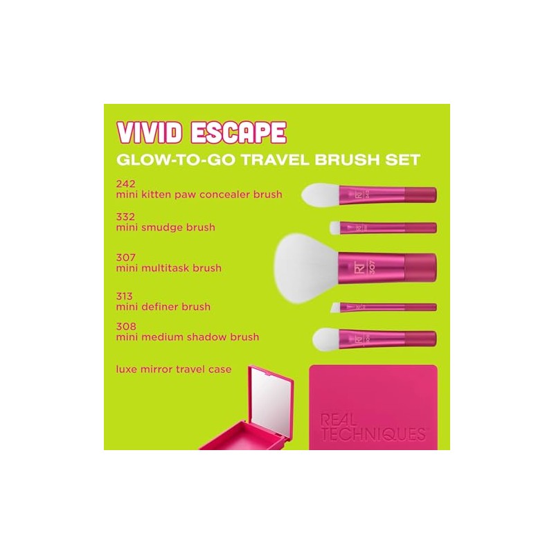 Real Techniques Vivid Escape - Juego de 6 brochas de