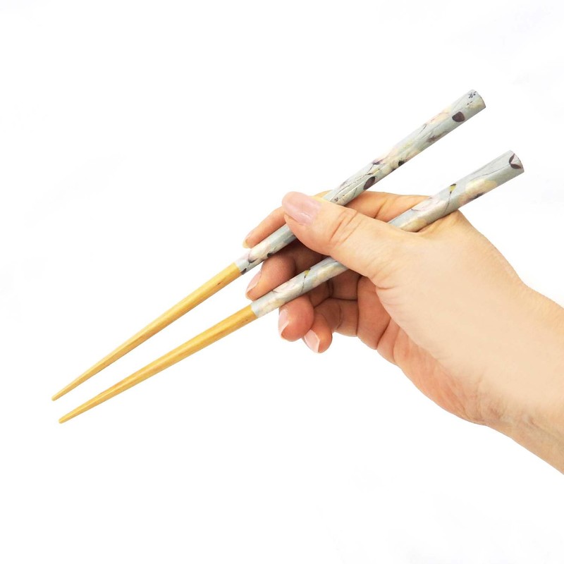 Ishida Painted Chopsticks Fleur, 9.1 inches (23 cm), Blue, Made