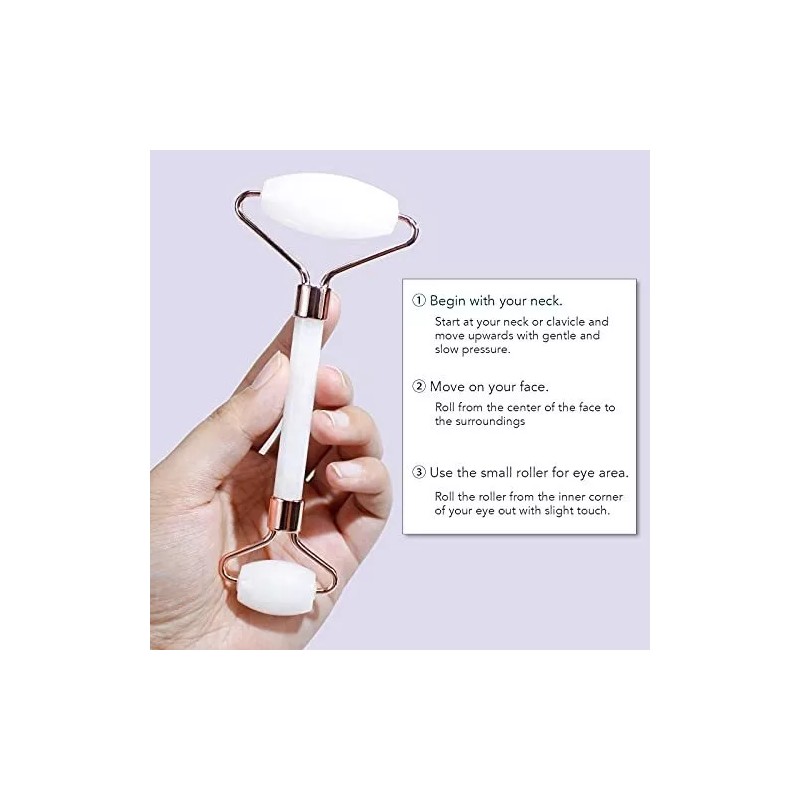 Baimei Rodillo De Jade Y Gua Sha Para Masaje Facial