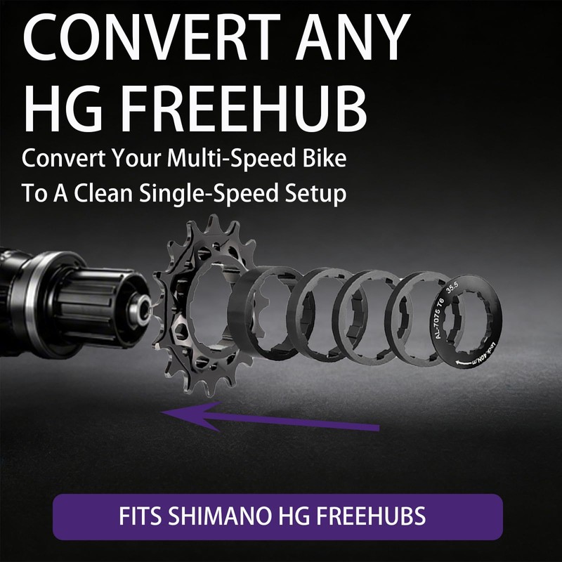 PeakRider Single Speed Conversion Kit for Shimano HG Freehub