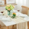 CHUQING Table Runner Beige Boho Gauze Cheesecloth Table Runner for