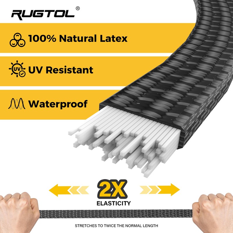Rugtol Bungee Cords with Hooks, 48 Inch Adjustable Flat Bungee