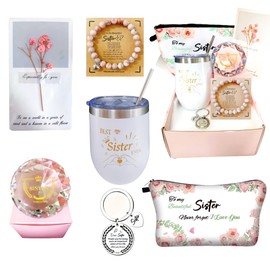 Trcousoa Sister Gifts, Sister Birthday Gifts, Gifts for Sister, Birthday Gifts for Sister, Sister Gifts from Sister, Sister Gift, Gifts for Sister on her Birthday,Unique Gift Basket for Sisters Pink