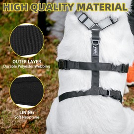 PUPTECK Escape Proof Dog Harness - No Pull Soft Padded Full Body Pet Halter Harness with Lift Handle for Small Medium Large Doggies Walking Hiking Hunting, SnowWhite & Black, S