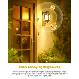 EvaStary Yellow Bug Light Bulb Outdoor, 100W Equivalent Yellow Amber Bulbs, 11W BR30 LED Flood Lighting Not-Attracting Bugs Lights for Porch Lights, E26 Base 5/6 inch Recessed Can Light Bulbs, 2 Pack