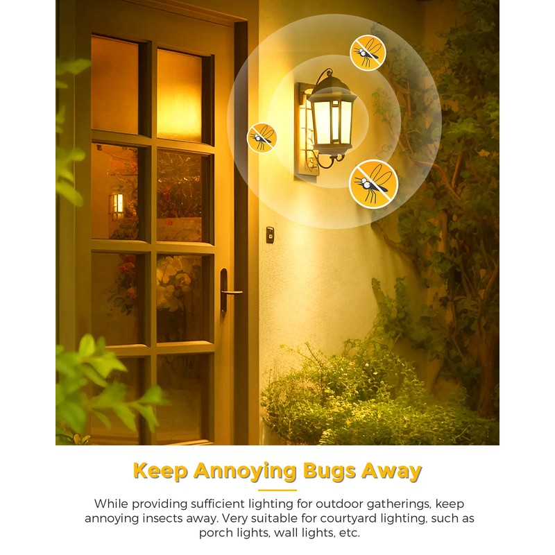 11W LED Yellow Bug Light Bulbs Outdoor, 100W Equivalent BR30