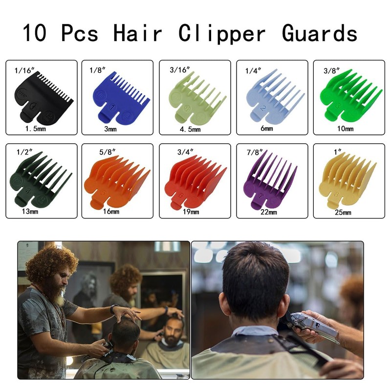 10 PCS Hair Clipper Combs Guides, Multicolor Hair Clipper Guide