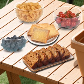 Opexscal 11oz Small Cute Glass Dessert Bowls/Cups with Lid, Glass Bowl for Dessert Snack Rice Side Dishes, Dip Bowl, Perfect for Dessert, Ice Cream, Fruit, Salad, Snack, Condiment, Trifle, Set of 4