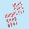 24 Pcs Rose Red Press on Nails Short Almond,MINGCHUN Summer