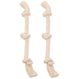 (2 Pack) Mammoth Flossy Chews 100-Percent Cotton White 3-Knot Rope Tug, Large 25-Inch
