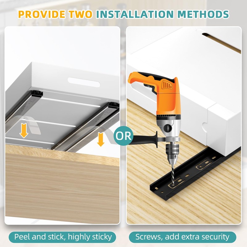 HBL' 2 Pack | 21" Deep Pull Out Cabinet Organizer