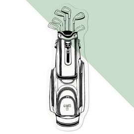 Azeeda Kleine 100 mm 'Golftasche gefüllt mit Schlägern' Klarer statischer Fensteraufkleber/Aufkleber (Schwarz) (WC00109551)