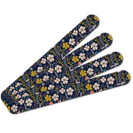 Mimi Flowers Floral Pattern Double-Sided Nail File Emery Board Set 4 Pack