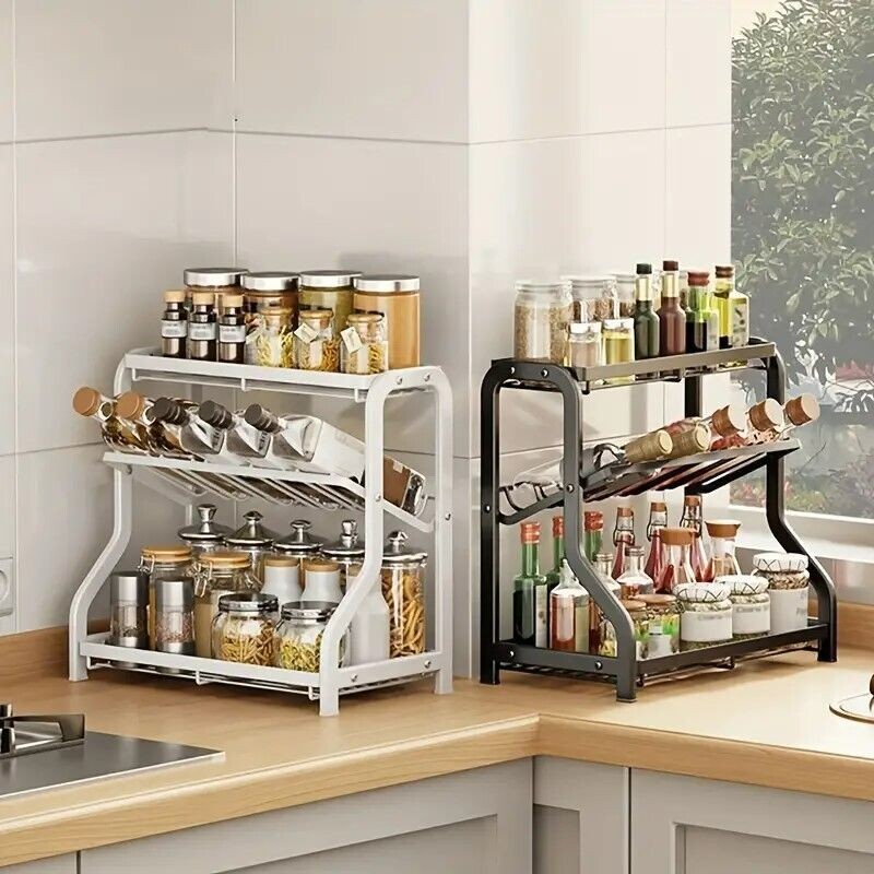 Bliss Star Spice Rack Organizer Countertop Holder, 3-Tier Standing Large