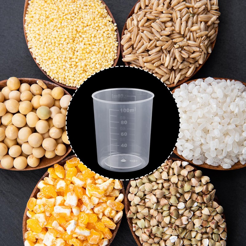 3pcs Rice Measuring Cups for Cooker, 100ml Transparent Plastic Laundry